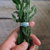 Wide Band Larimar Ring - Size 8