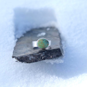 Turquoise Flat Band Ring - Size 8.5