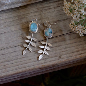 Larimar Leaf Earrings