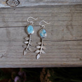 Larimar Leaf Earrings