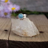 Wide Band Larimar Ring - Size 8