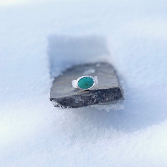 Turquoise Flat Band Ring - Size 7